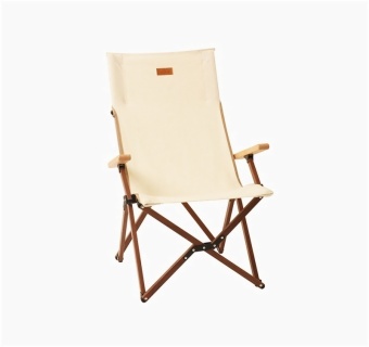 Foldable Portable Camping Chair with Aluminum Frame and Beechwood Armrests